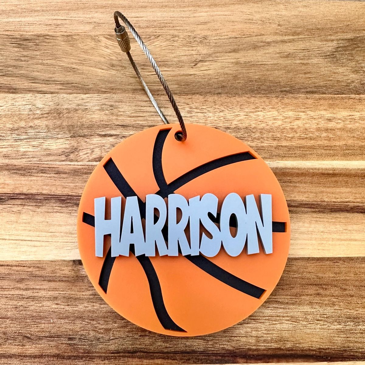 Basketball Personalized Backpack Name Tag view 2