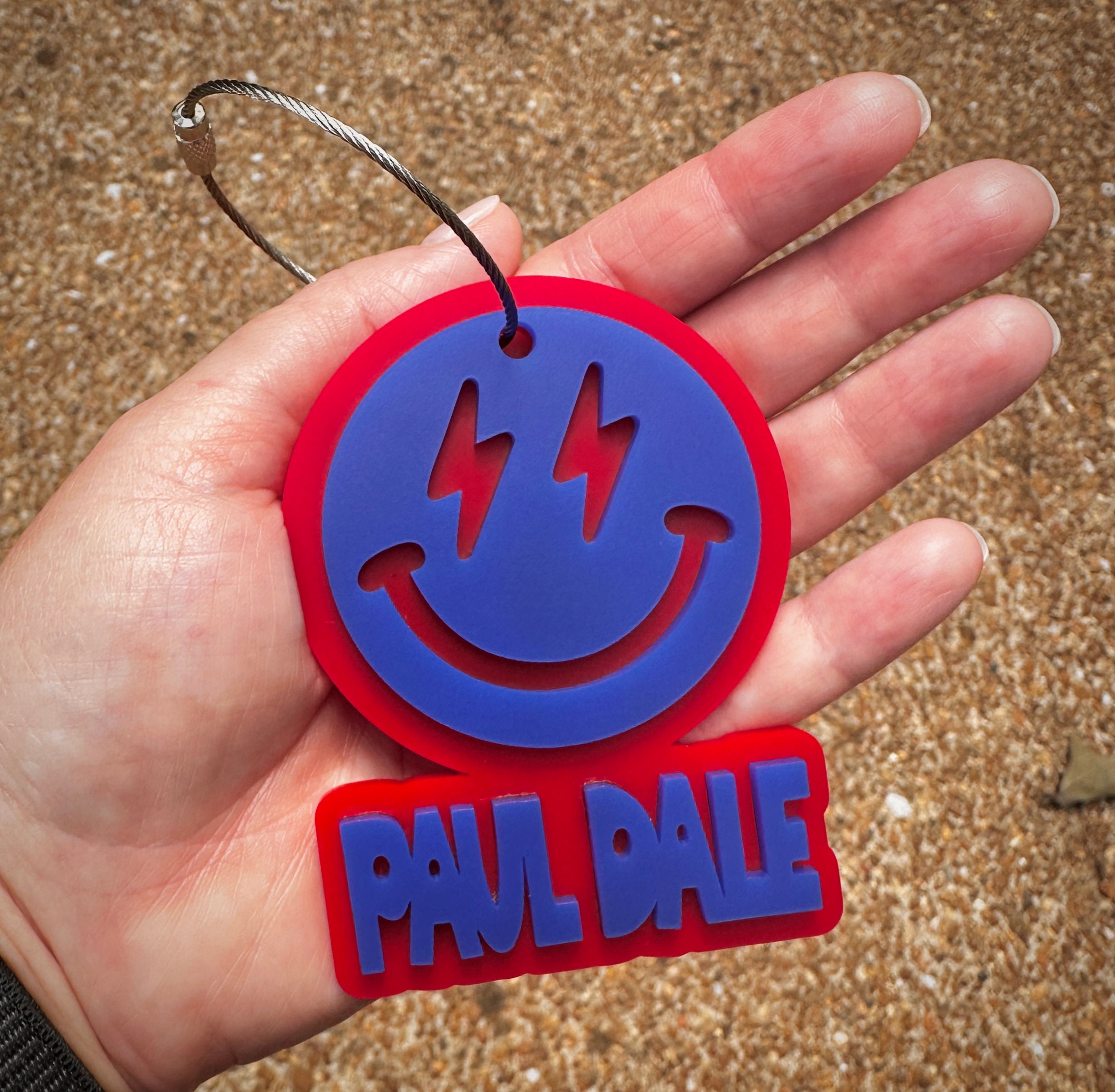 Happy Face Custom Name Backpack Name Tag