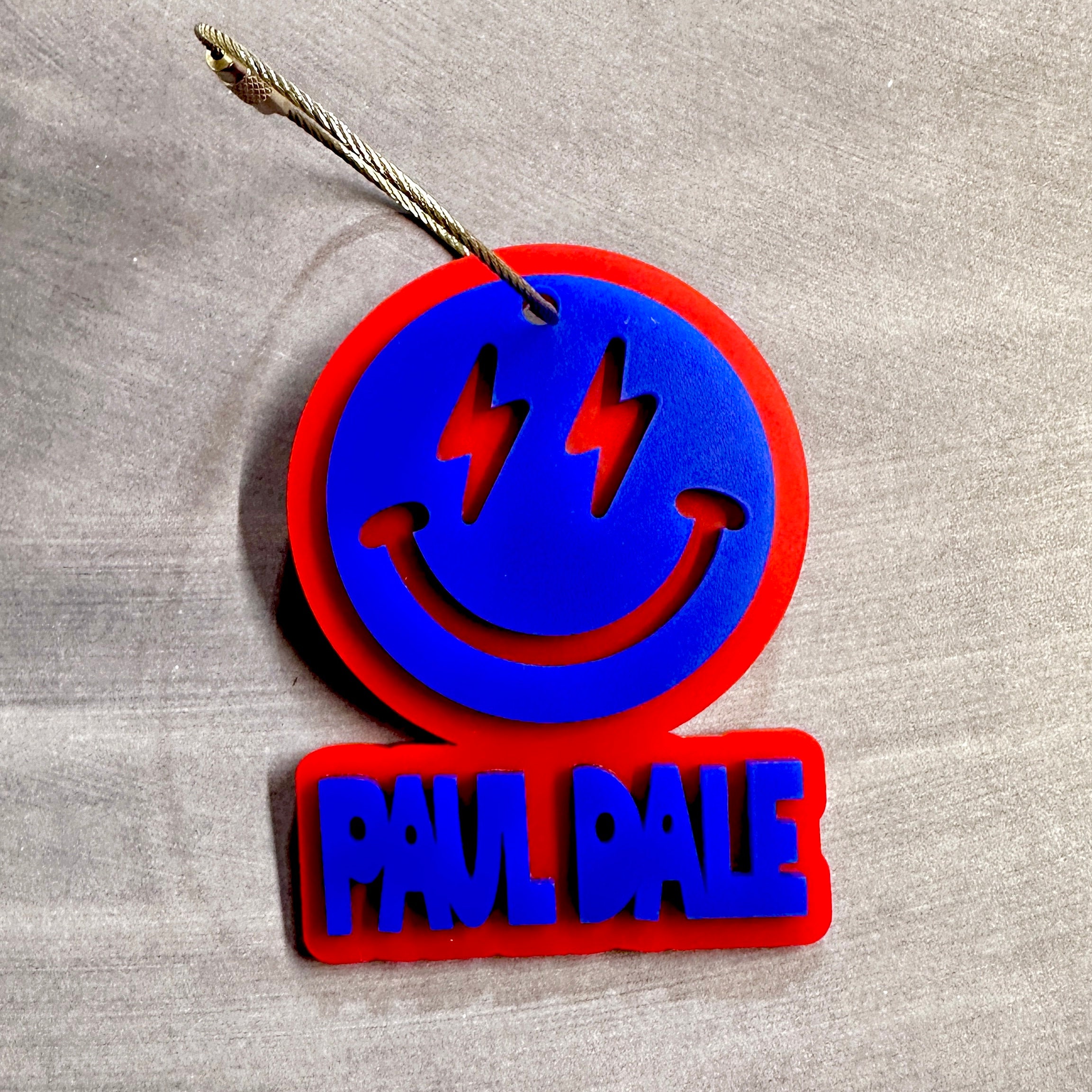 Happy Face Custom Name Backpack Name Tag view 3