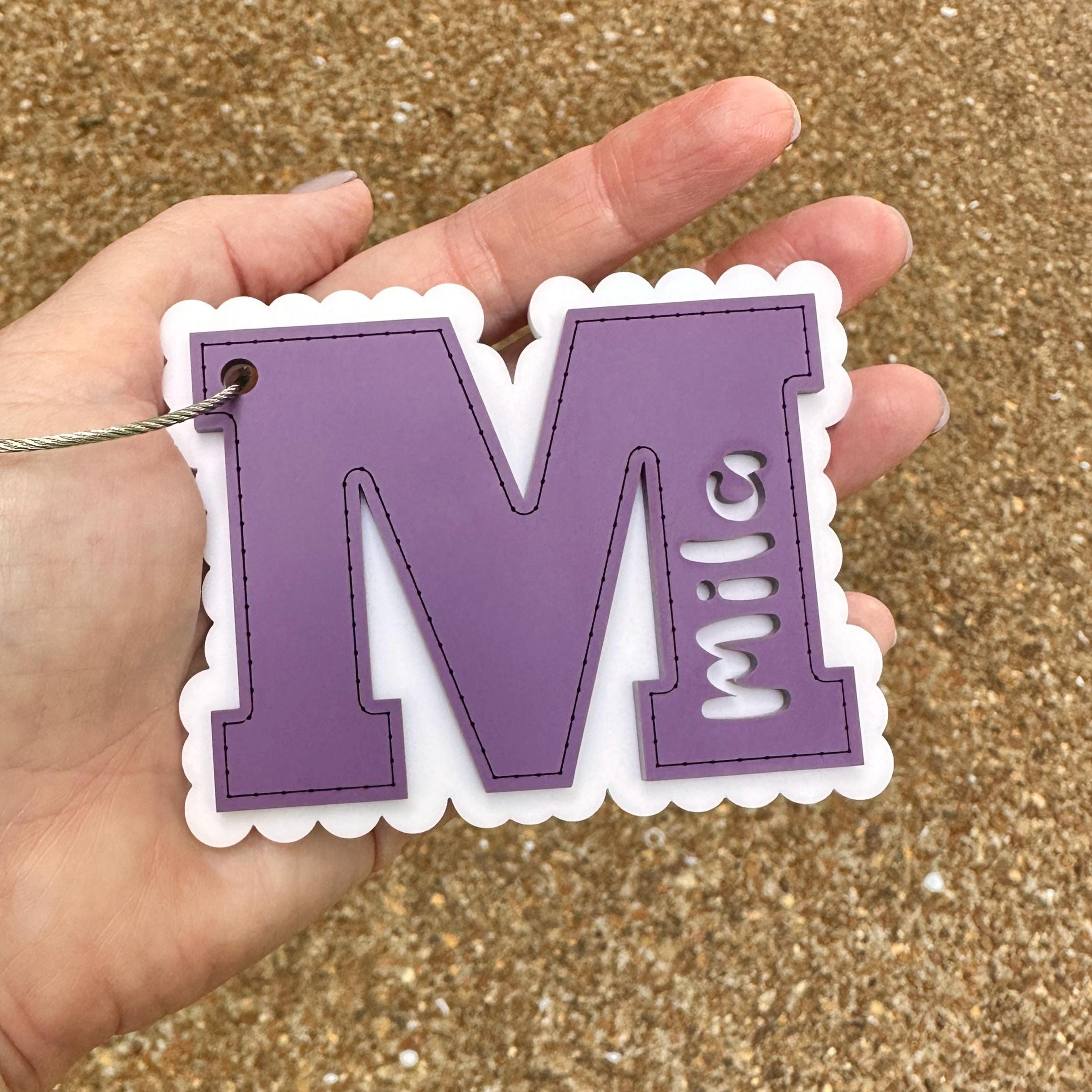 Initial Monogram Personalized Luggage Tag view 2
