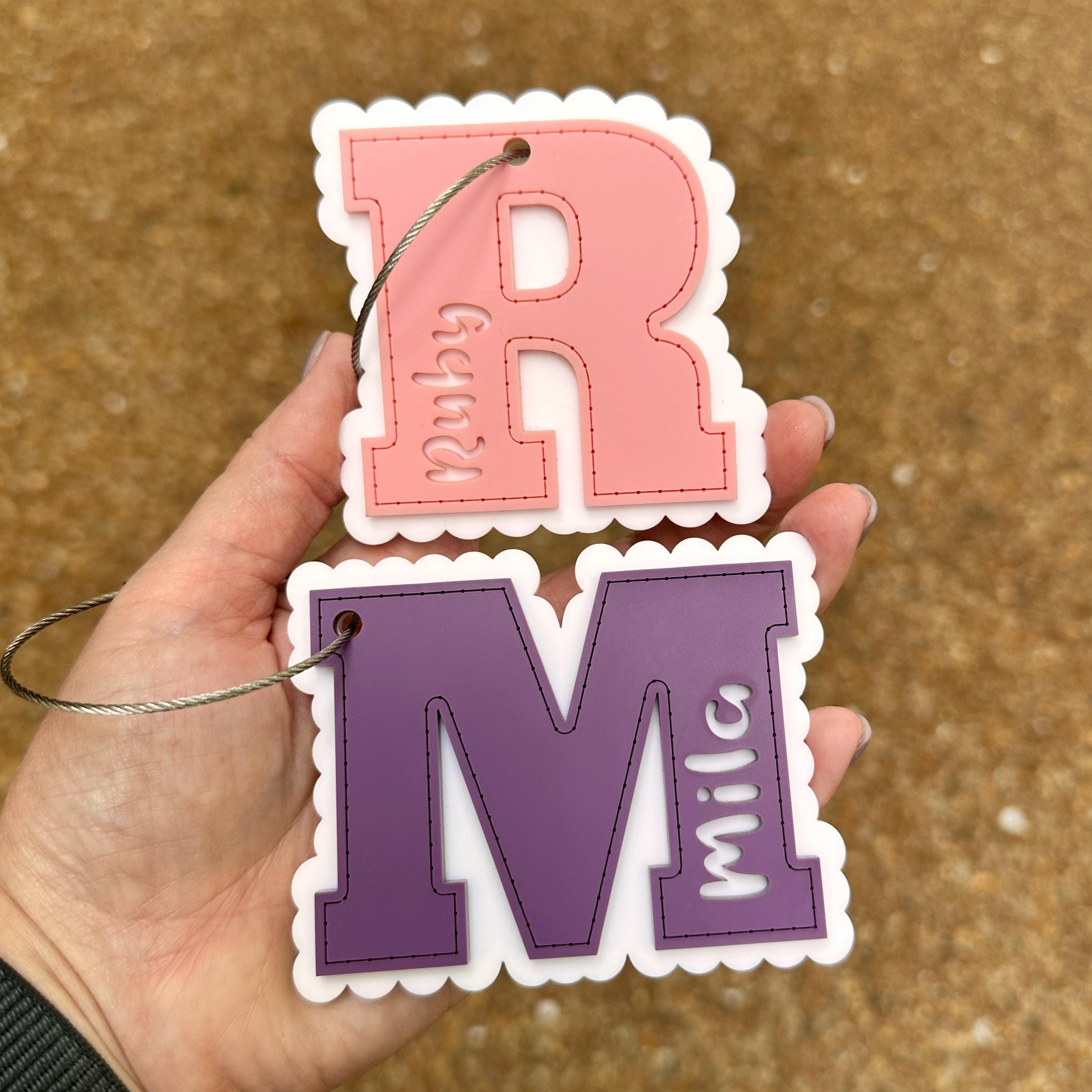 Initial Monogram Personalized Luggage Tag view 3