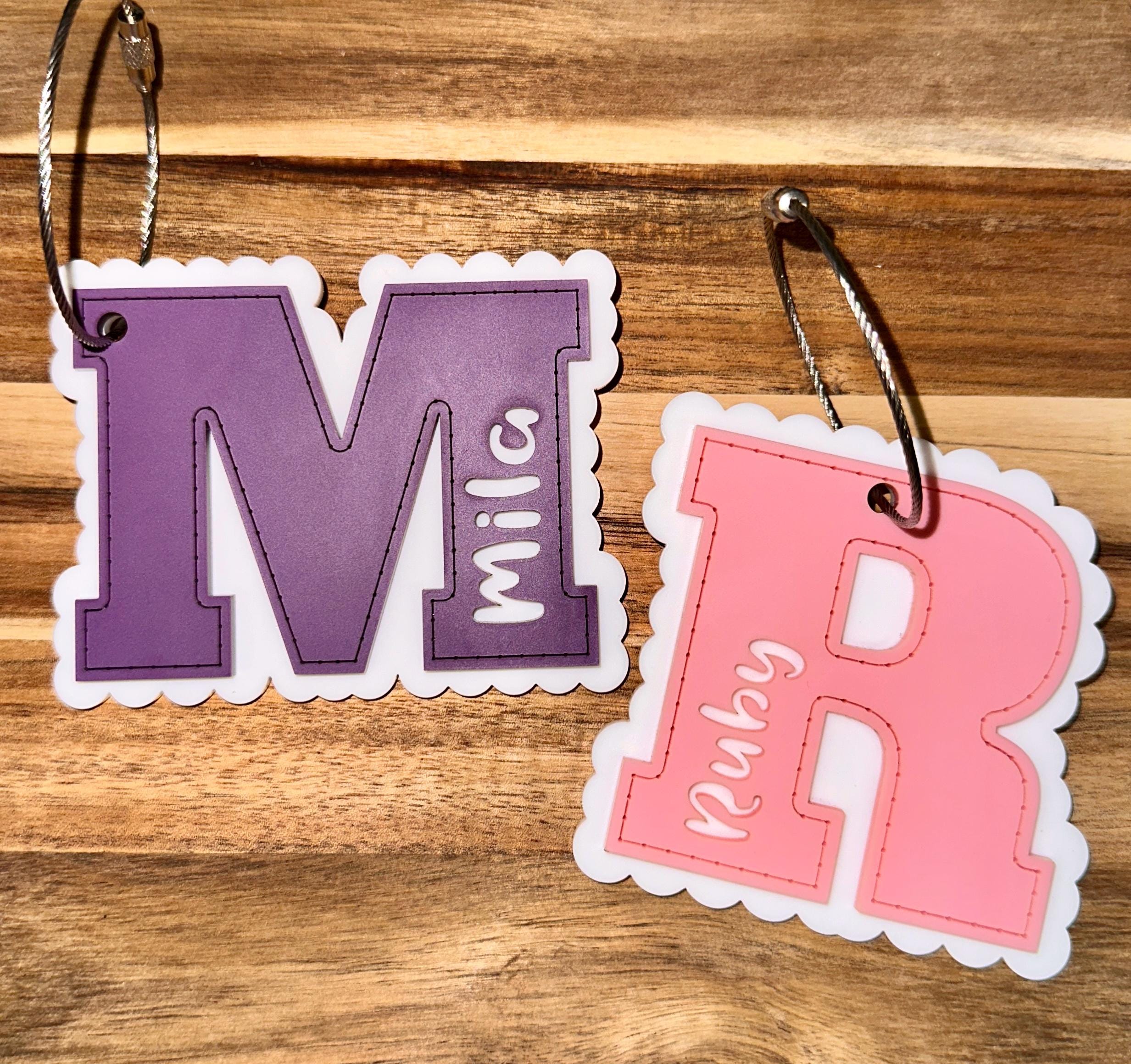 Initial Monogram Personalized Luggage Tag view 4