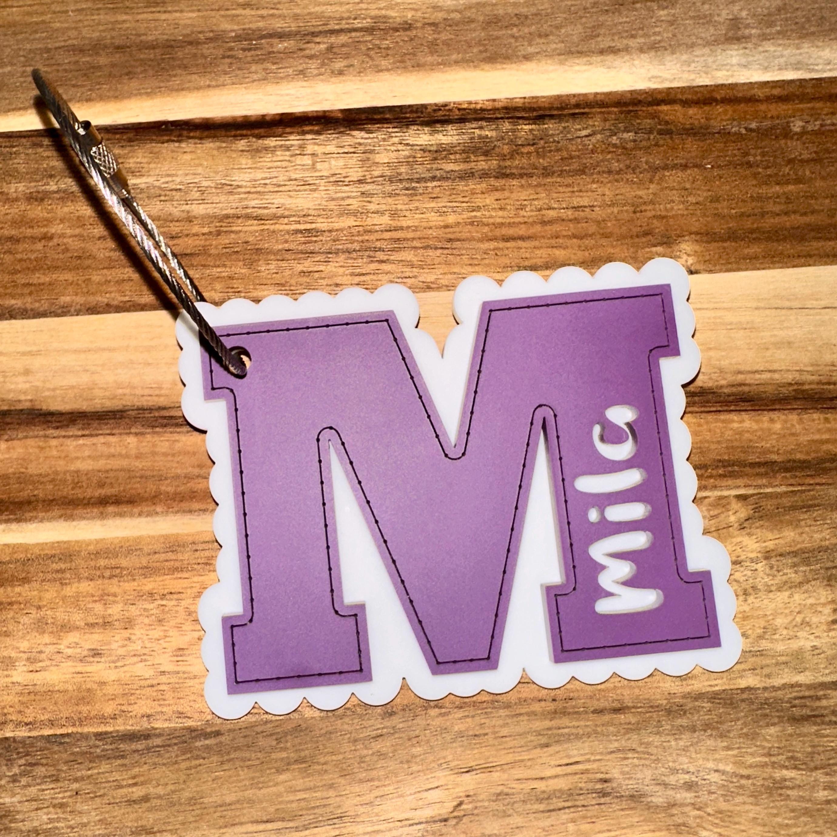Initial Monogram Personalized Luggage Tag view 5