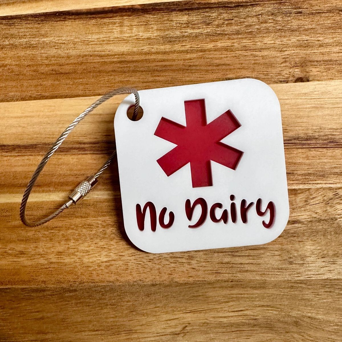 Allergy Alert Medical ID Acrylic Keychain