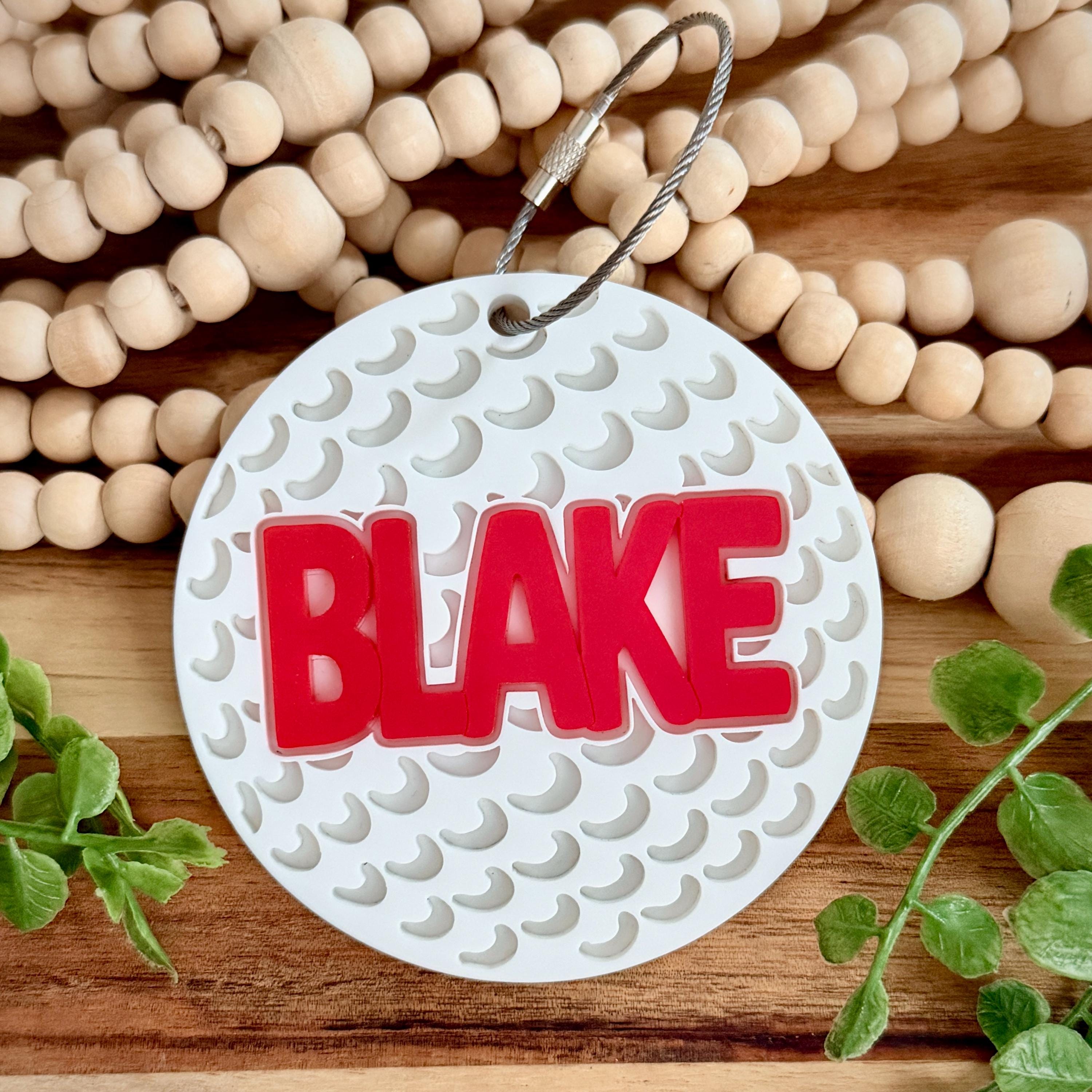 Personalized Golf Bag Tag, Custom Golf Ball Name Tag