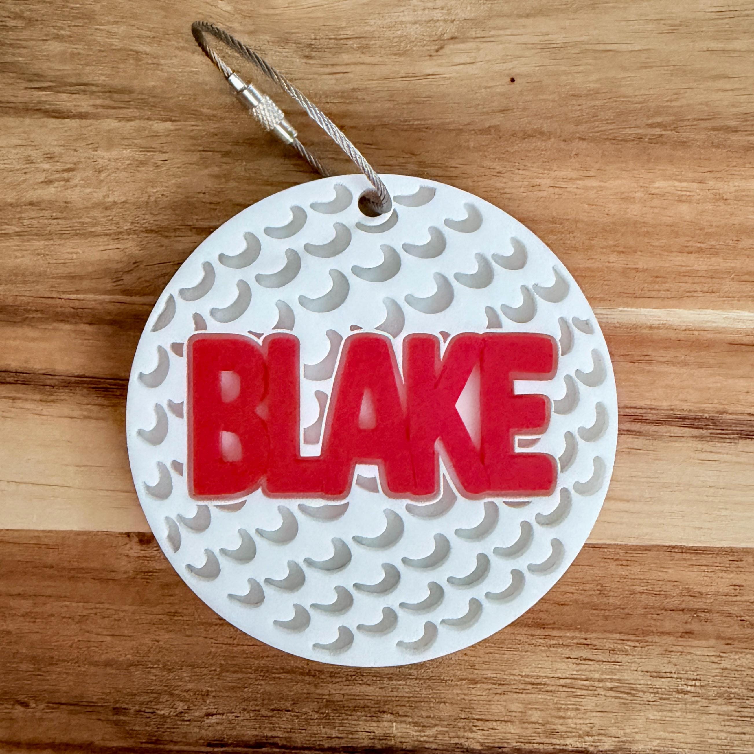 Personalized Golf Bag Tag, Custom Golf Ball Name Tag view 2