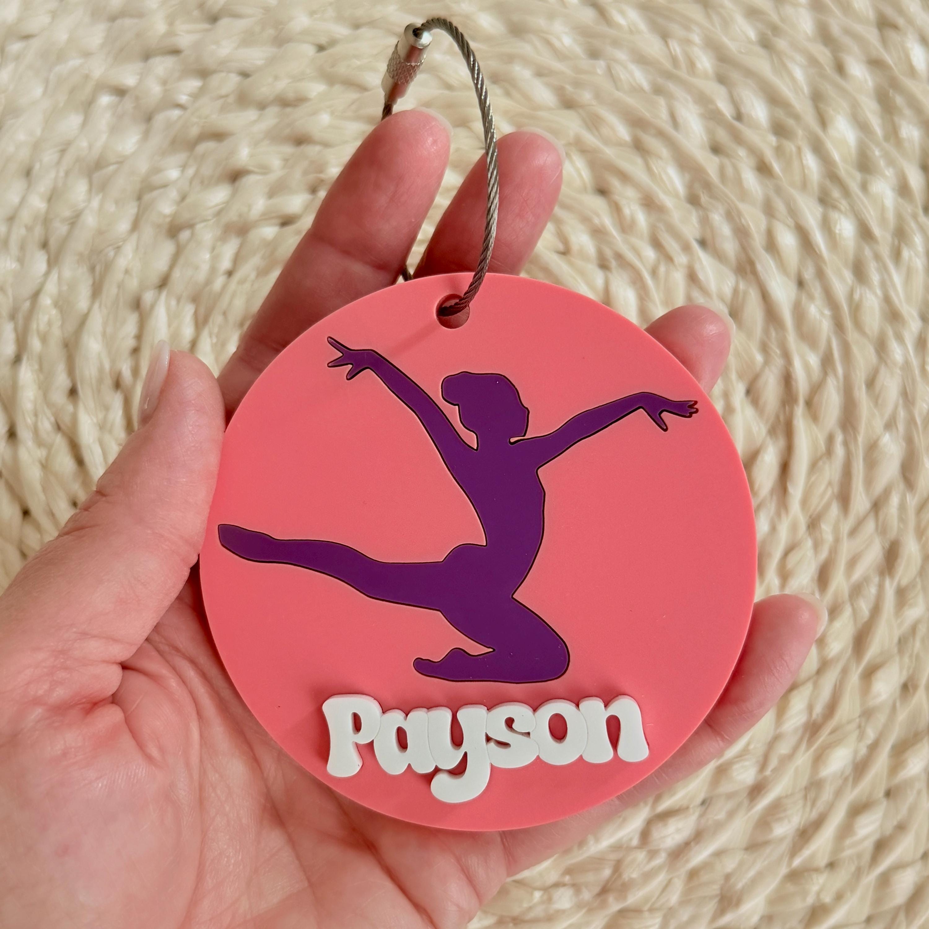 Personalized Gymnastics Bag Tag, Custom Gymnast Name Tag
