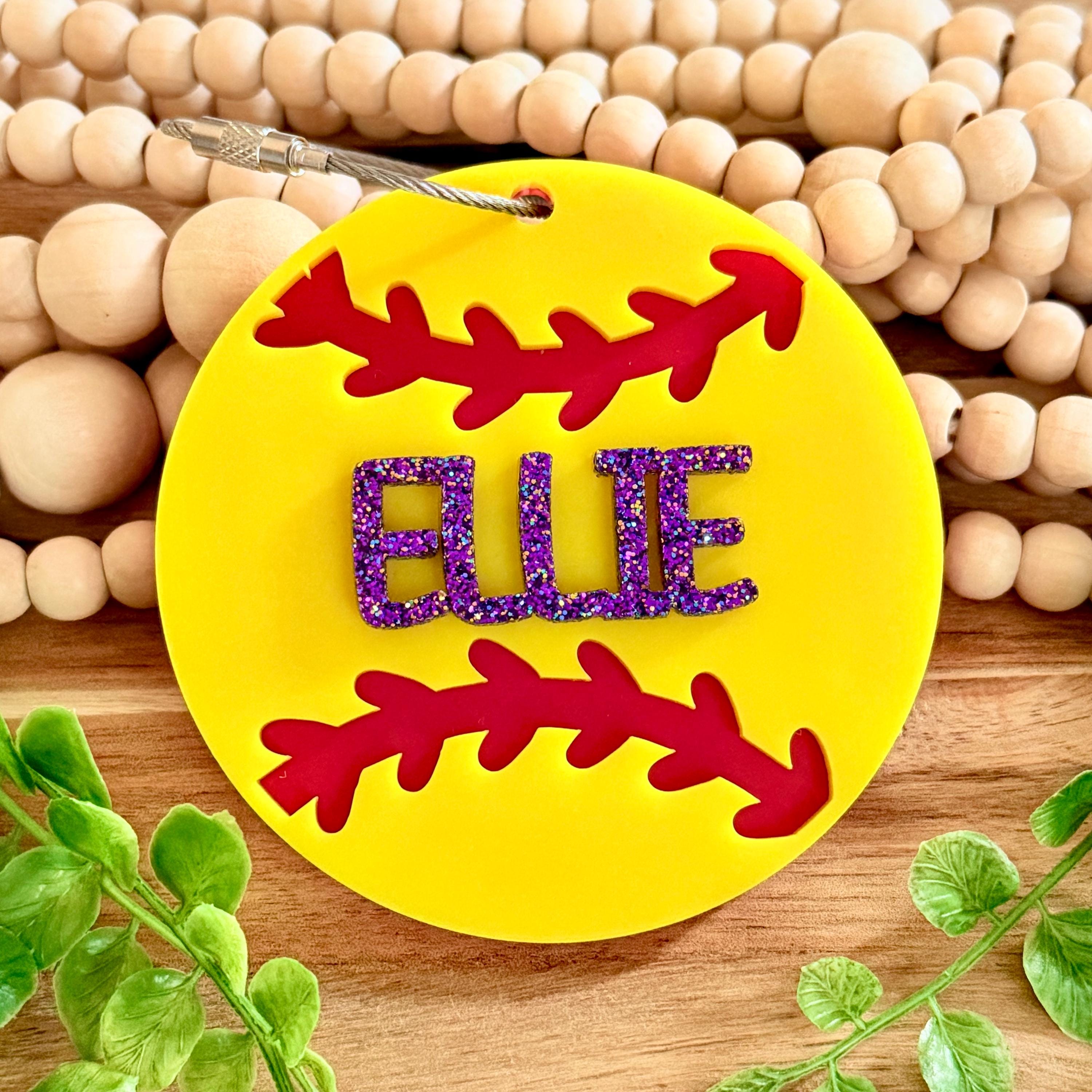 Personalized Softball Bag Tag with Name