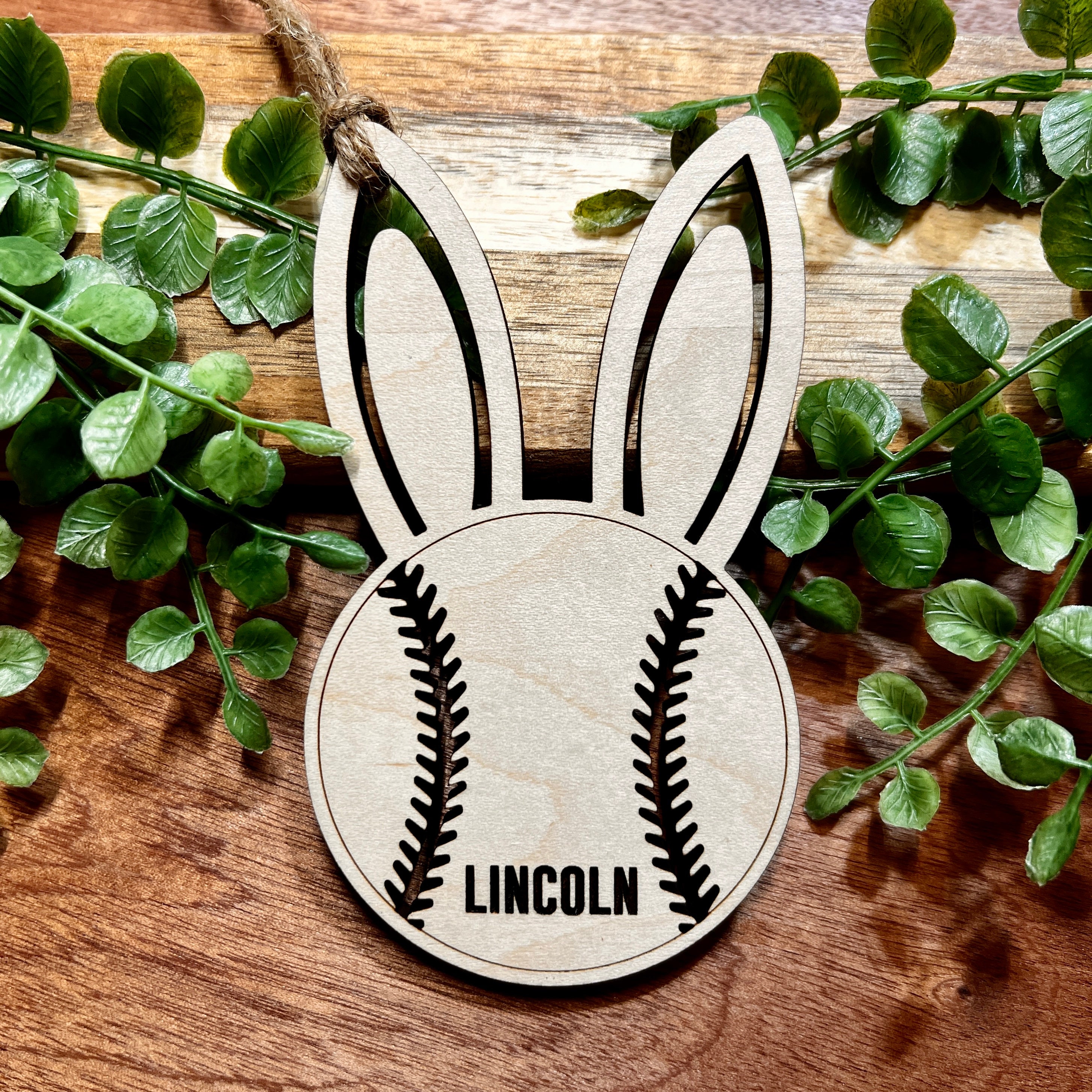 Baseball Bunny Easter Basket Tag