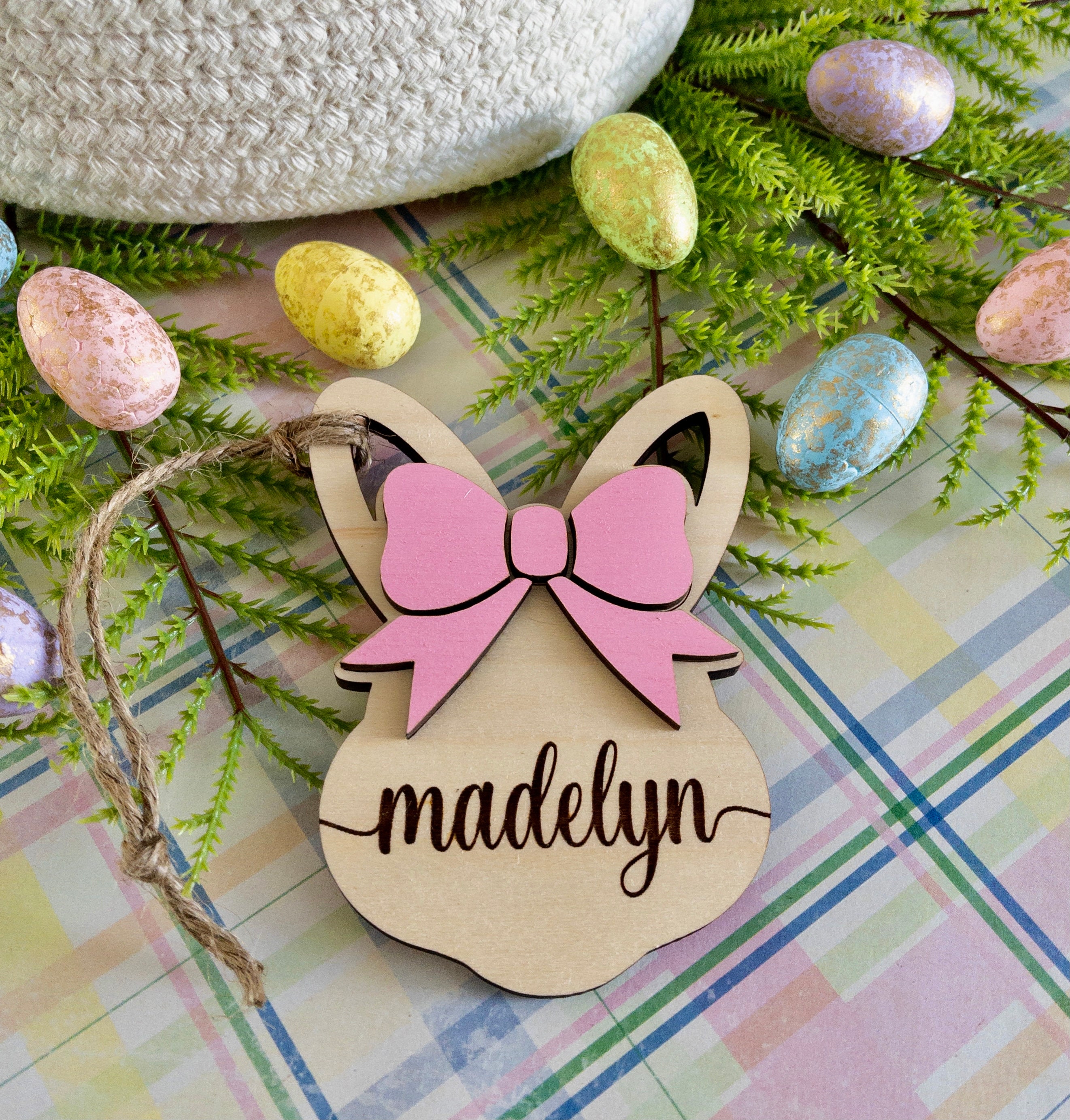 Personalized Easter Bunny Basket Tag