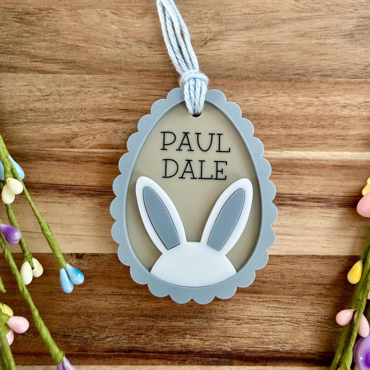 Layered Bunny Ear Easter Egg Name Tag view 4