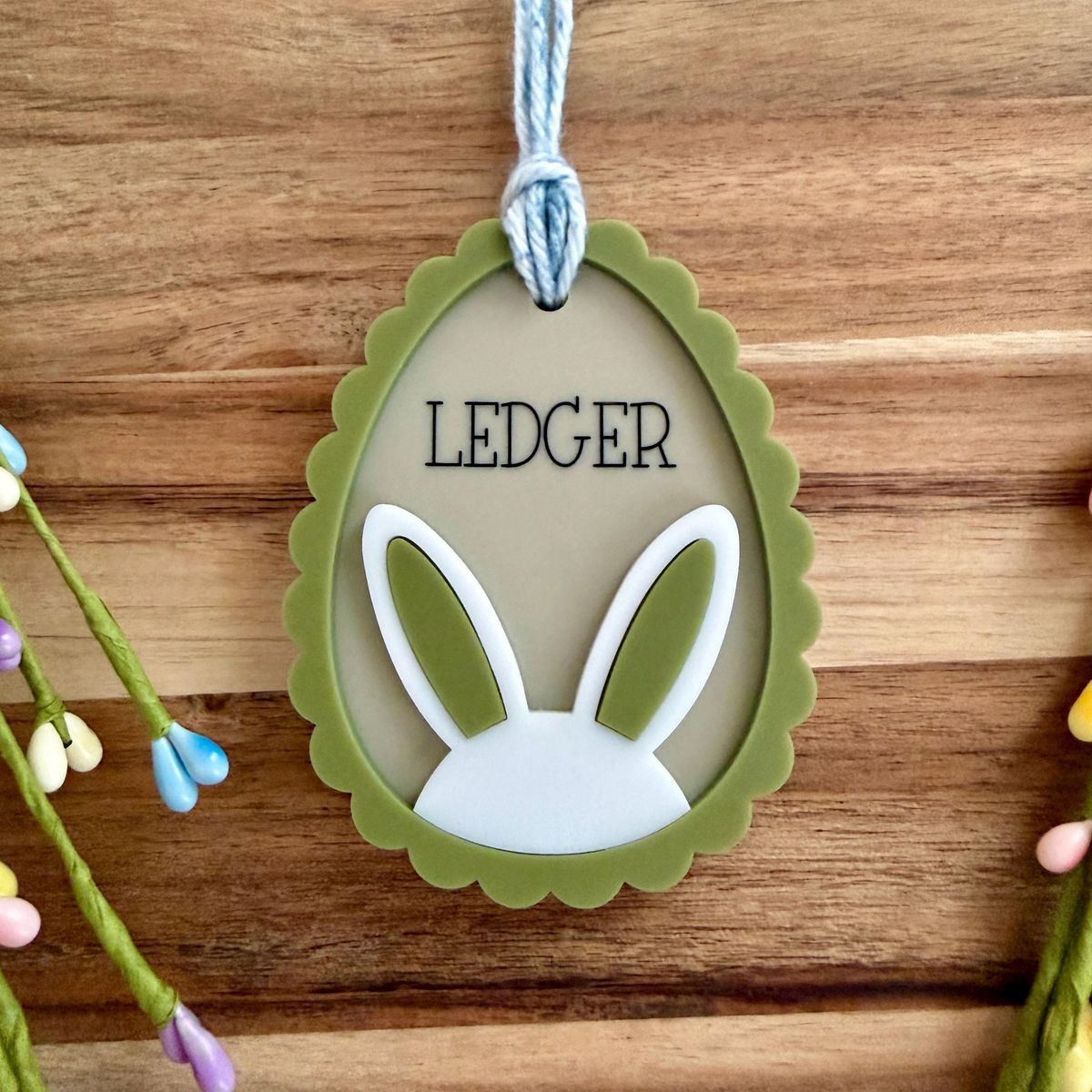 Layered Bunny Ear Easter Egg Name Tag view 5