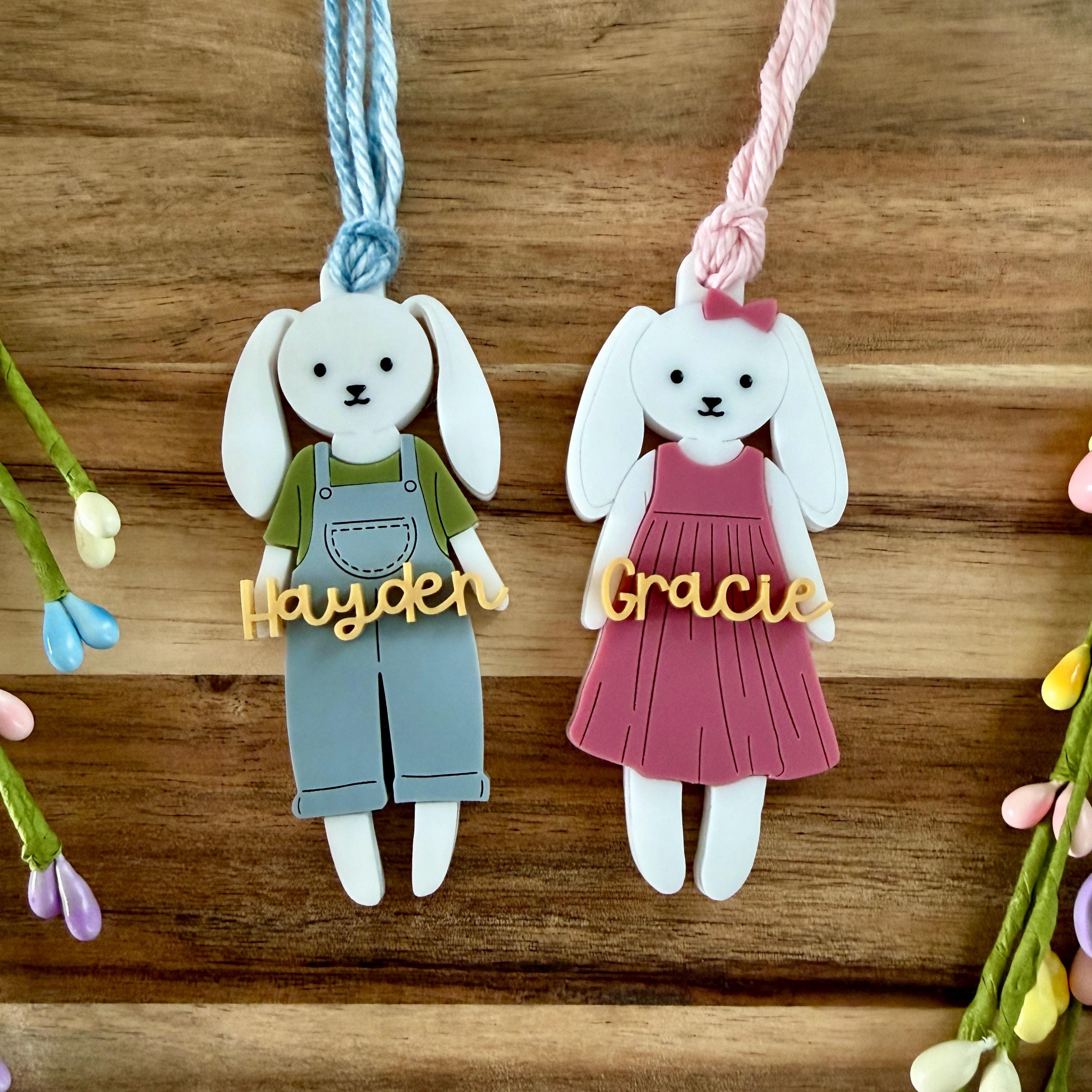 Personalized Bunny Easter Basket Tag view 2