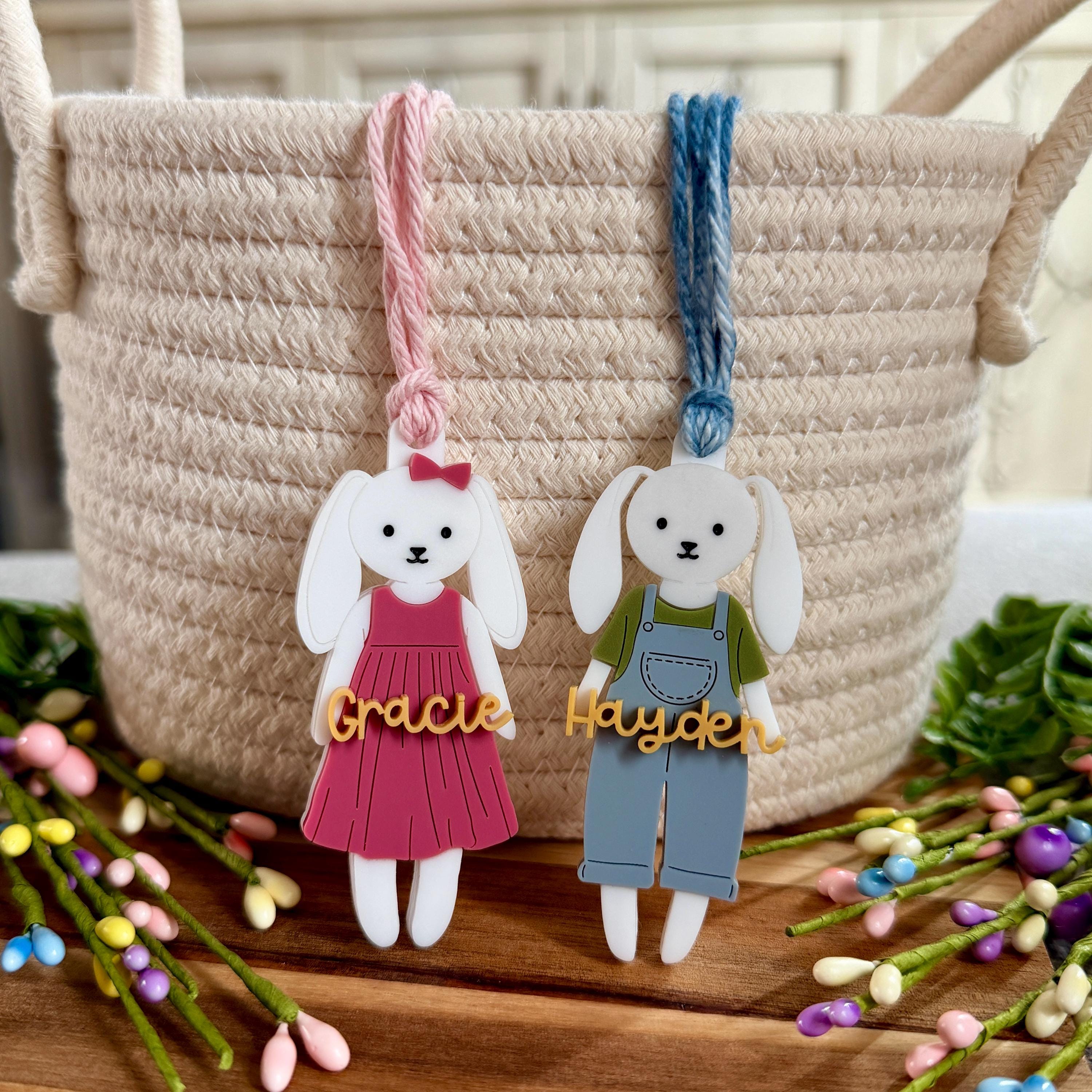Personalized Bunny Easter Basket Tag view 3