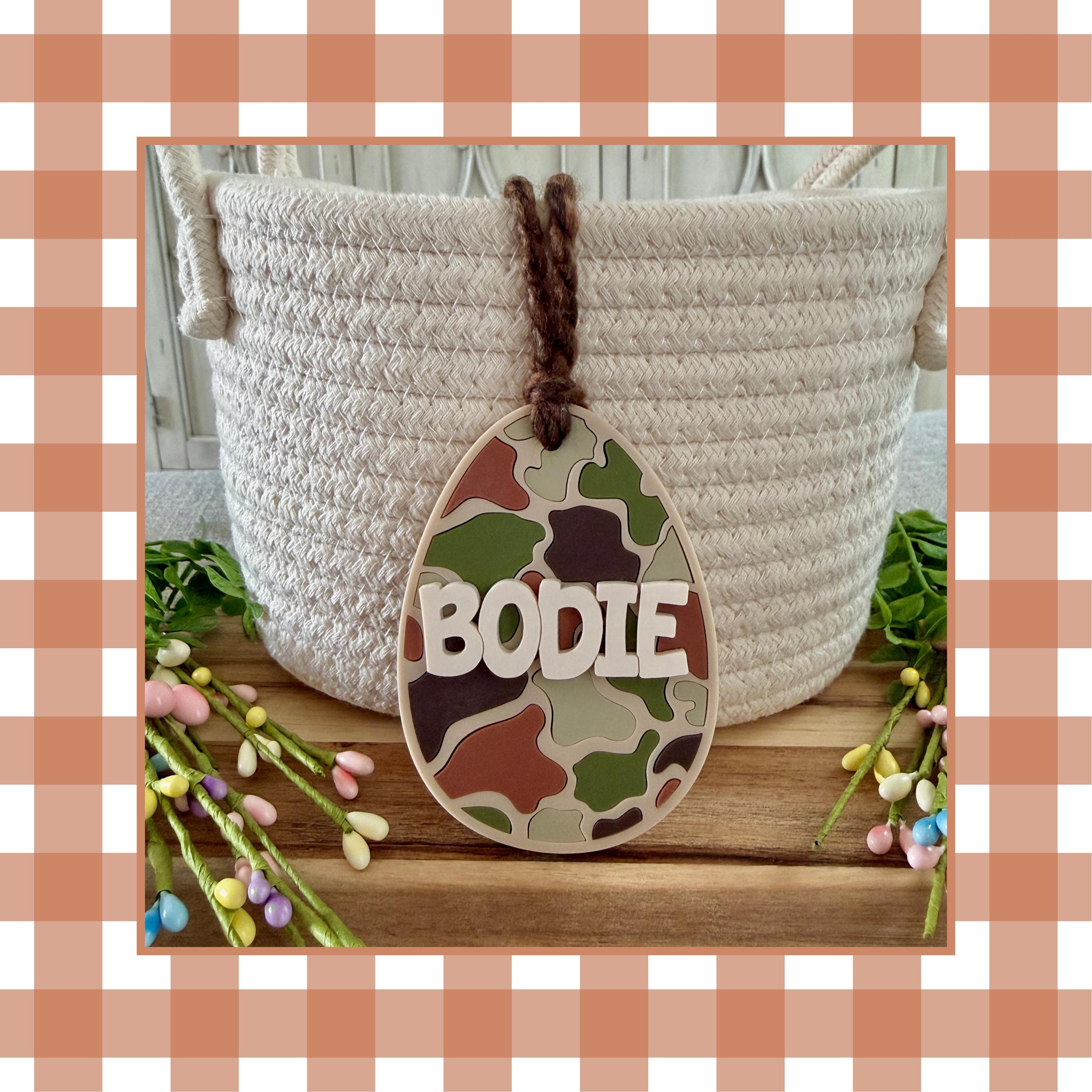 Personalized Camo Easter Basket Tag