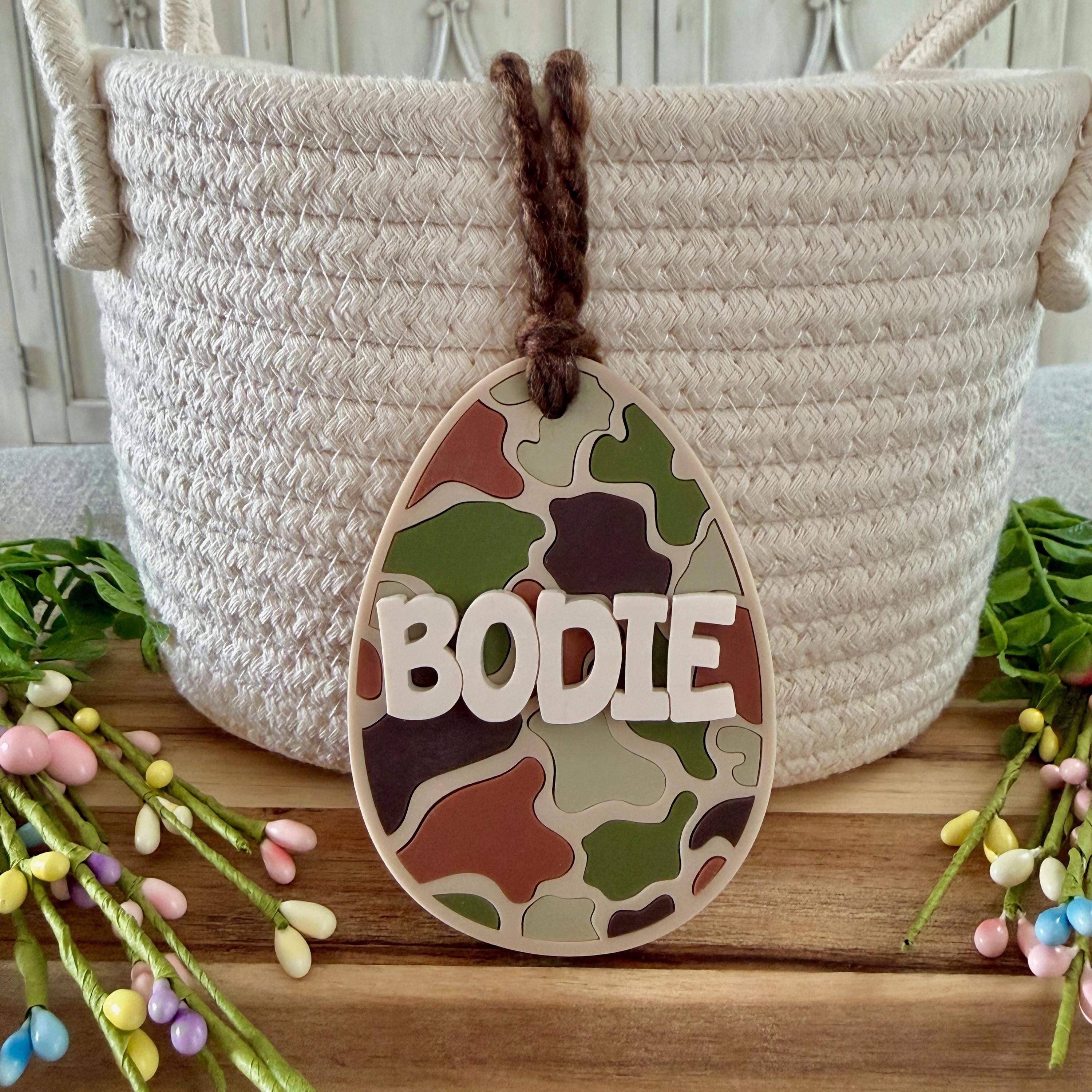 Personalized Camo Easter Basket Tag view 2
