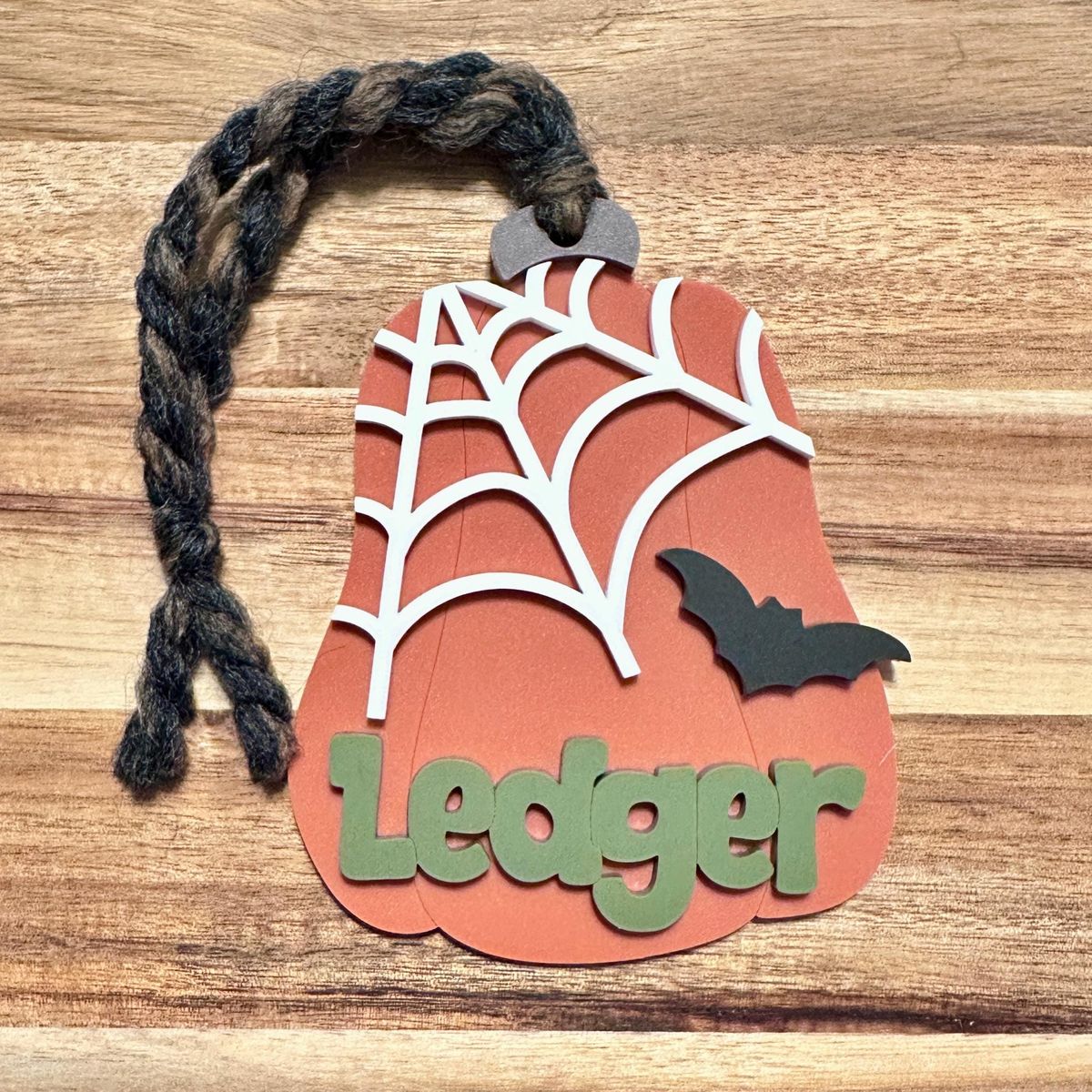 Pumpkin Personalized Halloween Basket Tag view 2