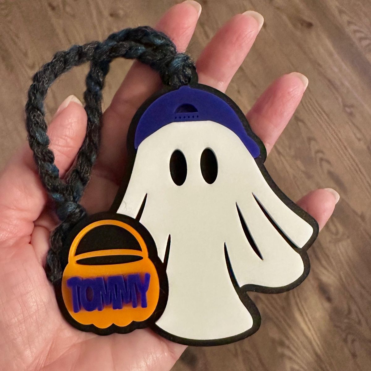 Ghost Personalized Halloween Basket Tag