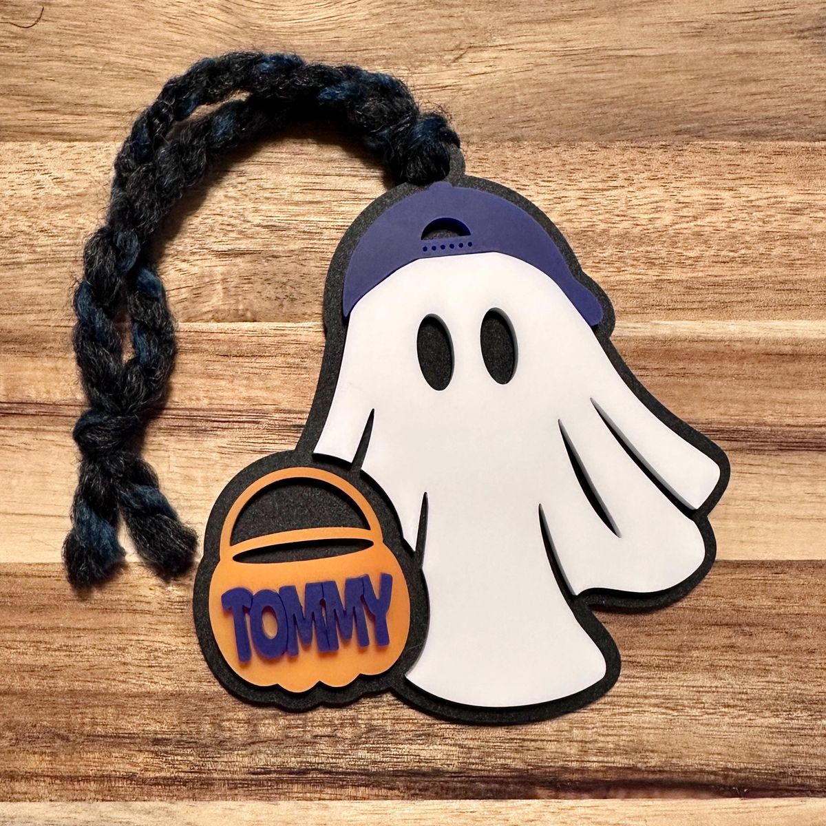 Ghost Personalized Halloween Basket Tag view 2