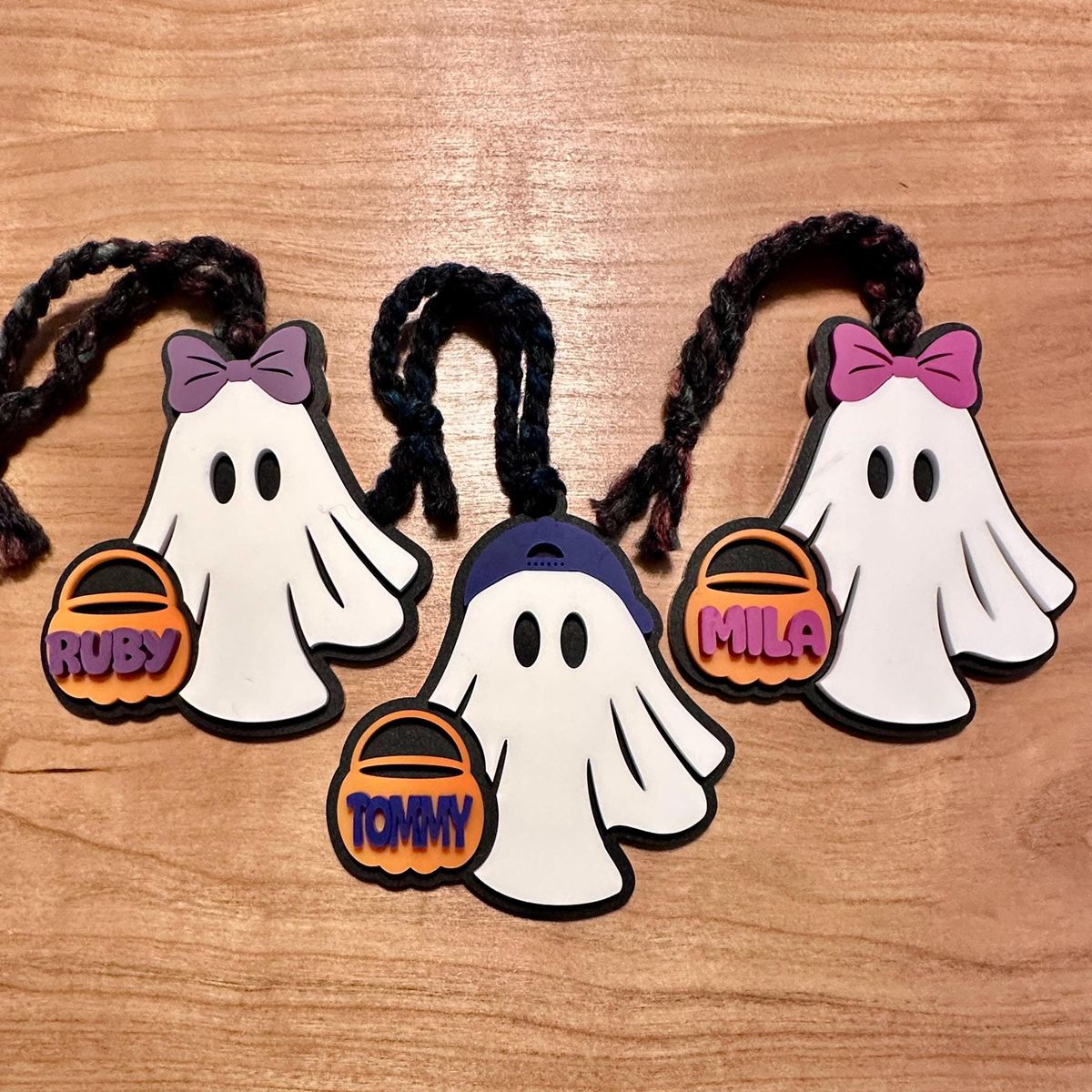 Ghost Personalized Halloween Basket Tag view 3