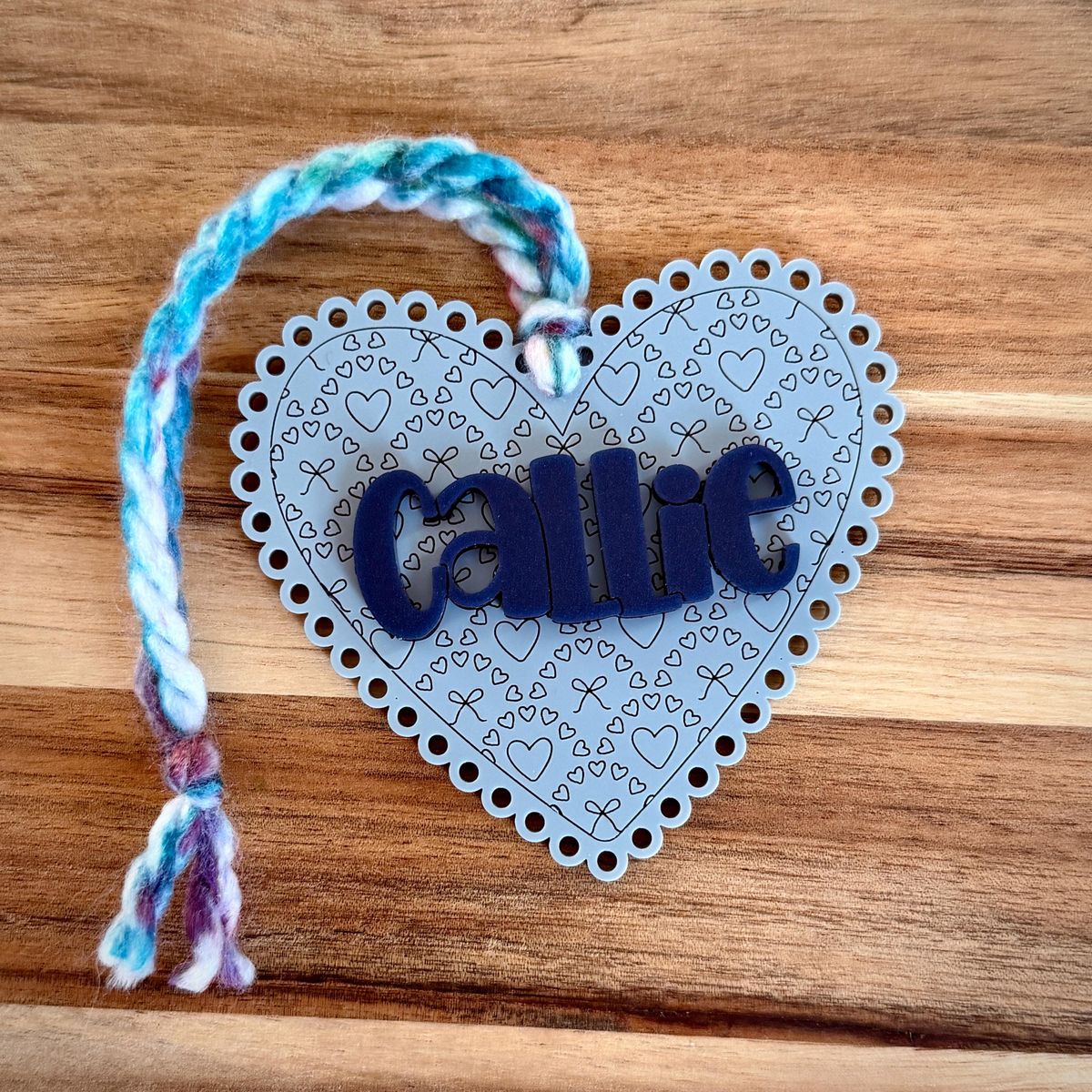 Hand Drawn Design Heart Personalized Valentines Day Tag view 2