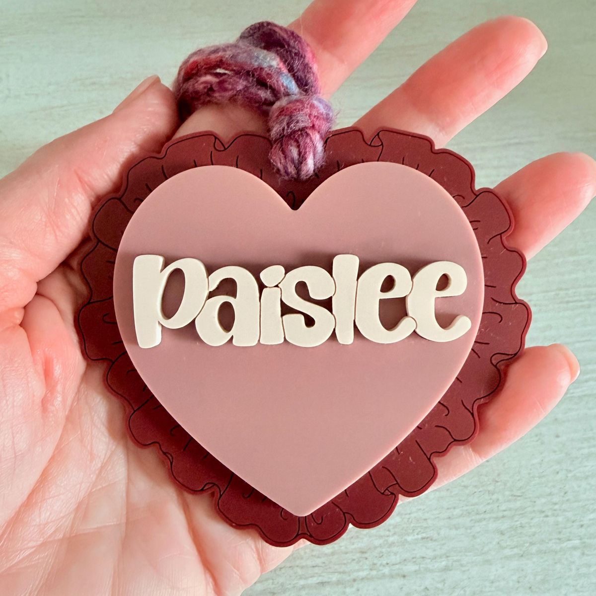 Personalized Scalloped Heart Valentines Day Tag