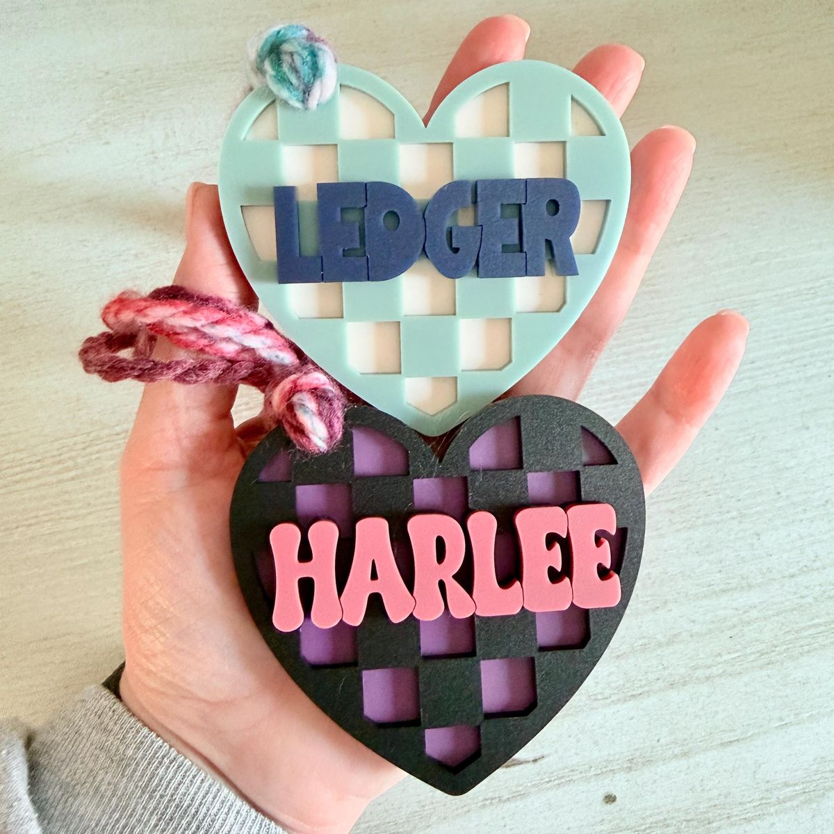 Checkerboard Heart Personalized Valentines Day Tag